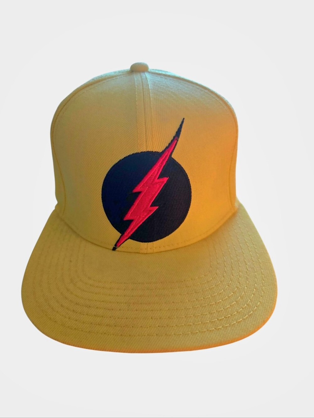 Reverse Flash Logo Flat Bill Snapback Hat DC Comics Yellow